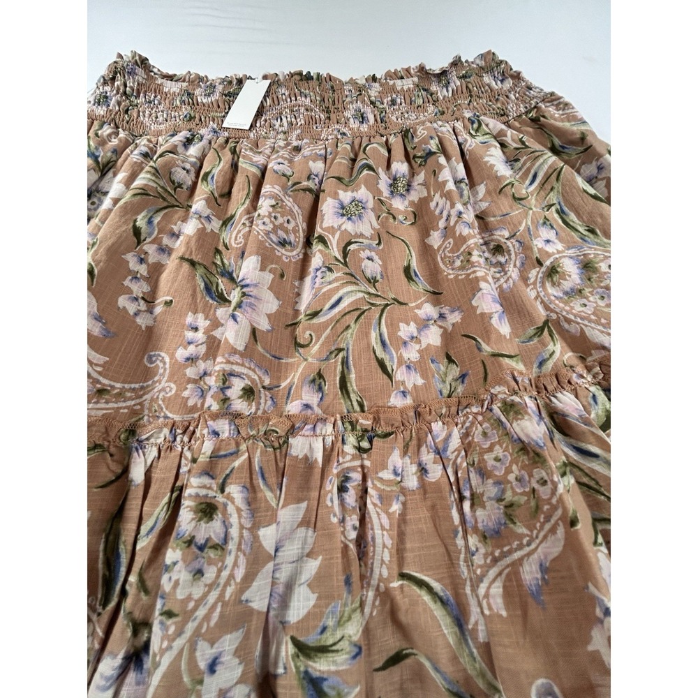NEW Jessica Simpson Adeline Skirt L Camel Orange Paisley Floral Print Lined $60 - Picture 8 of 9
